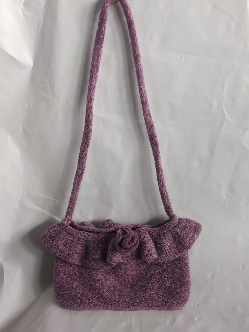 Garnet Hill Wool Lavender Shoulder Bag